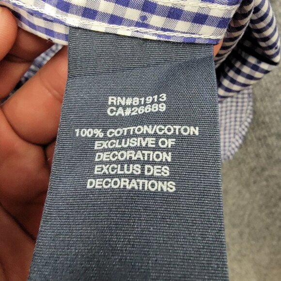 Robert Graham Shirt Mens Large Blue Checkered Button Up Long Sleeve Preppy - Picture 10 of 10